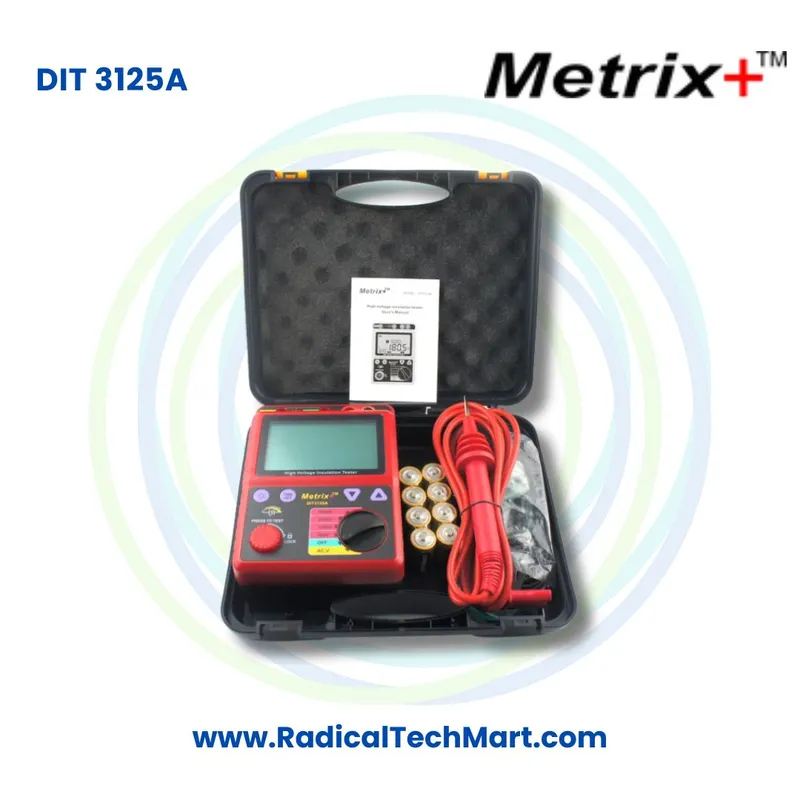 Metrix+ DIT 3125A Eco Insulation Resistance Tester 5kV 1TΩ Megger