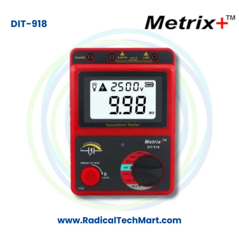 Metrix+ DIT 918 Insulation Resistance Tester 100V-1000V Megger