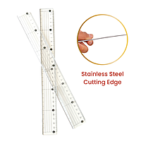 30cm Clear Acrylic Cutting Ruler with Steel Edge