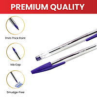 Box of 50 Black Ballpoint Pens Smooth Glide by Janrax