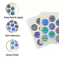 Pack of 18 Cool Holographic Round Labels 24mm