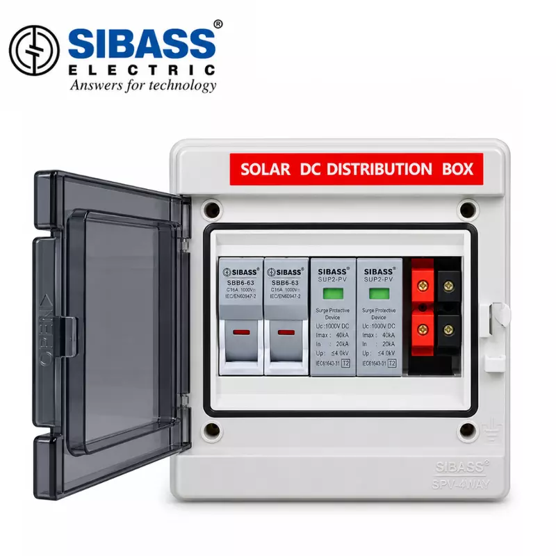 Sibass DCDB WaterShield IP65 Weatherproof – 600V SPD & 2 DC 20A Fuse Holders