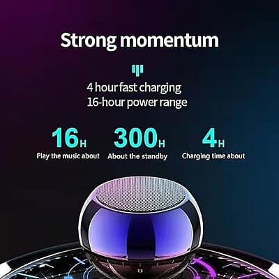 Mini Speaker Boost 4 (1 Hour Runtime) Colorful Wireless Bluetooth Speaker Electroplating Round Steel Speaker Mini Speaker Boost 4 (1 Hour Runtime) Colorful Wireless Bluetooth Speaker Electroplating Round Steel Speaker