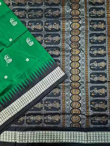 MINI BOITA BOMKAI SILK SAREE-GREEN