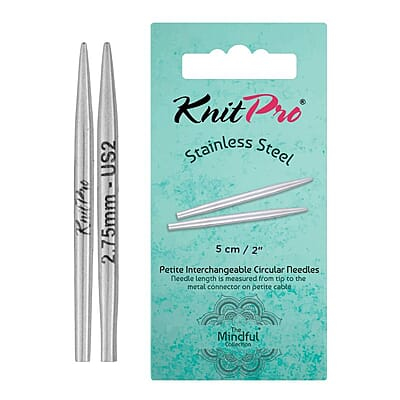 MINDFUL PETITE INTERCHANGEABLE CIRCULAR NEEDLES – 5 cm / 2” MINDFUL PETITE INTERCHANGEABLE CIRCULAR NEEDLES – 5 cm / 2”