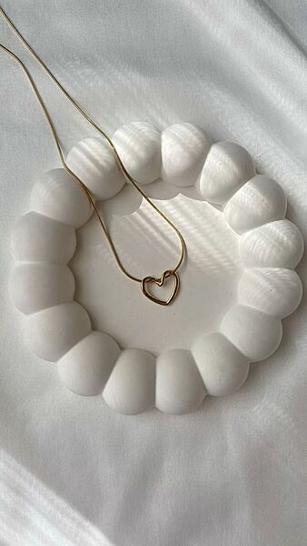 Minimal Gold Heart Necklace For Everyday