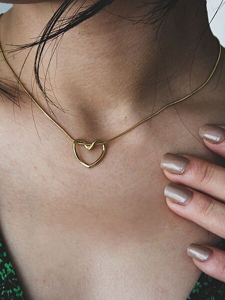 Minimal Gold Heart Necklace For Everyday