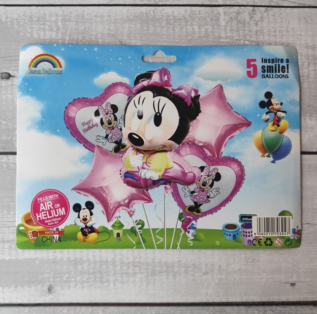 5 Pc Minnie Foil Balloon