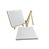 20x20cm Canvas and Wooden Easel Set