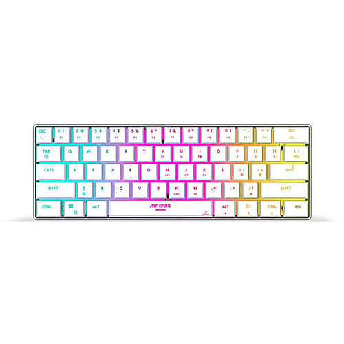 Ant Esports MK1500 Mini Wireless Gaming Keyboard – RGB Backlit | White | Bluetooth
