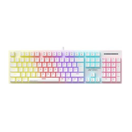 Ant Esports MK3400 Pro V3 White Mechanical Gaming Keyboard – Red Switches | RGB