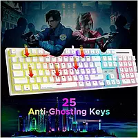 Ant Esports MK3400 Pro V3 White Mechanical Gaming Keyboard – Red Switches | RGB
