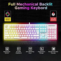 Ant Esports MK3400 Pro V3 White Mechanical Gaming Keyboard – Red Switches | RGB
