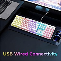 Ant Esports MK3400 Pro V3 White Mechanical Gaming Keyboard – Red Switches | RGB