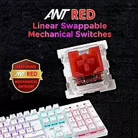 Ant Esports MK3400 Pro V3 White Mechanical Gaming Keyboard – Red Switches | RGB