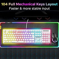 Ant Esports MK3400 Pro V3 White Mechanical Gaming Keyboard – Red Switches | RGB