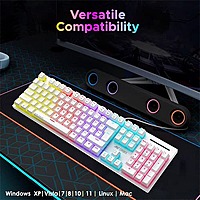 Ant Esports MK3400 Pro V3 White Mechanical Gaming Keyboard – Red Switches | RGB