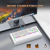 Ant Esports MK4100 RGB White Keyboard – Brown Switches | RGB Backlighting | 1 Year Warranty