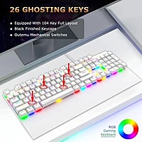 Ant Esports MK4100 RGB White Keyboard – Brown Switches | RGB Backlighting | 1 Year Warranty