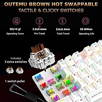 Ant Esports MK4100 RGB White Keyboard – Brown Switches | RGB Backlighting | 1 Year Warranty