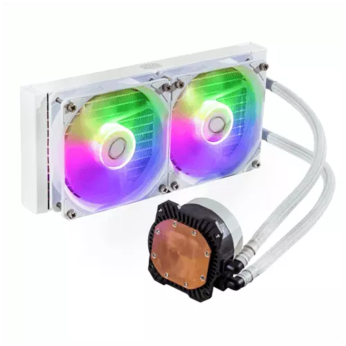 Cooler Master MasterLiquid 240L Core ARGB White – 240mm AIO Liquid CPU Cooler