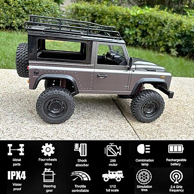MN99S 1:12 Scale 4WD RC Rock Crawler – Land Rover Off-Road SUV | 2.4GHz RTR Remote Control Car