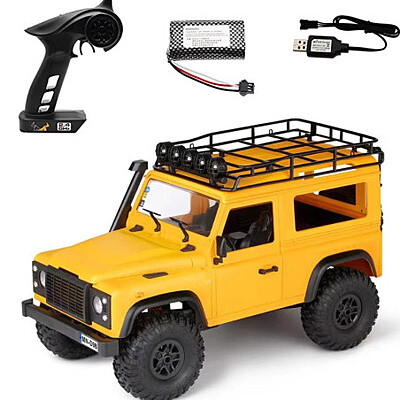 MN98 1:12 Scale 4WD RC – Land Rover Defender Camel Trophy Edition | 2.4GHz RTR Off-Road Remote Control Car - Yellow