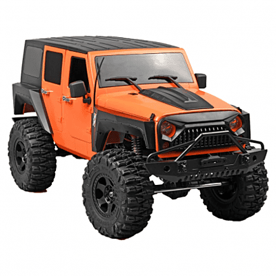 MN222 1:10 Scale 4WD RC Rock Crawler – Jeep Wrangler Style Heavy Off-Road Truck | 2.4GHz RTR Remote Control Car - Orange
