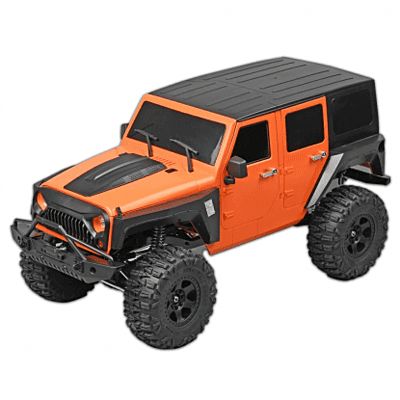 MN222 1:10 Scale 4WD RC Rock Crawler – Jeep Wrangler Style Heavy Off-Road Truck | 2.4GHz RTR Remote Control Car - Orange