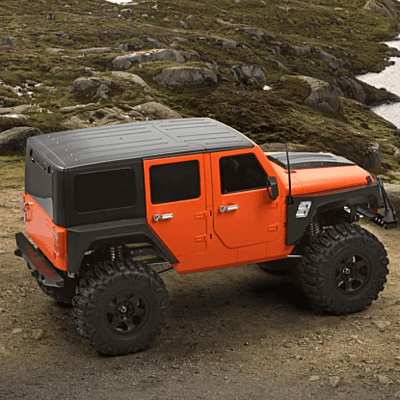 MN222 1:10 Scale 4WD RC Rock Crawler – Jeep Wrangler Style Heavy Off-Road Truck | 2.4GHz RTR Remote Control Car - Orange