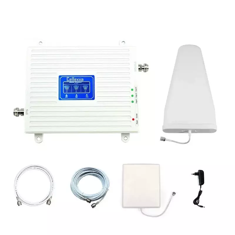 CELLEXXA 2G/3G/4G Mobile Signal Booster (TRI BAND), Boosts & Data Also, Complete Kit Area Coverage 4500Sq. Ft