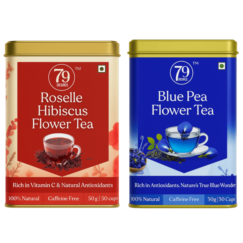 Roselle Hibiscus and Bluepea Tea Tin Combo