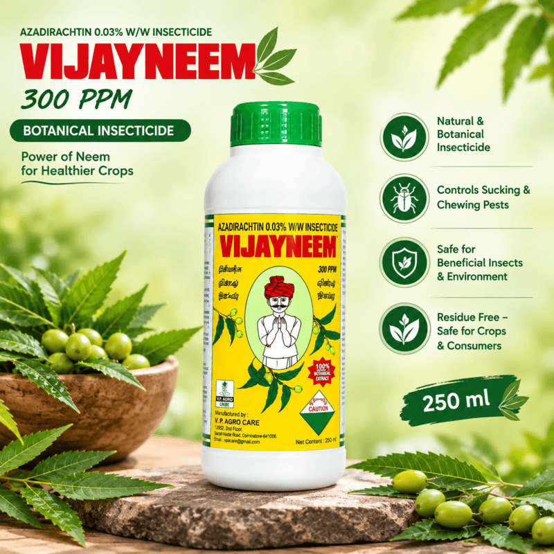VIJAY NEEM 300 PPM Botanical Insecticide – Azadirachtin 0.03% | Vetrivel Agro Services