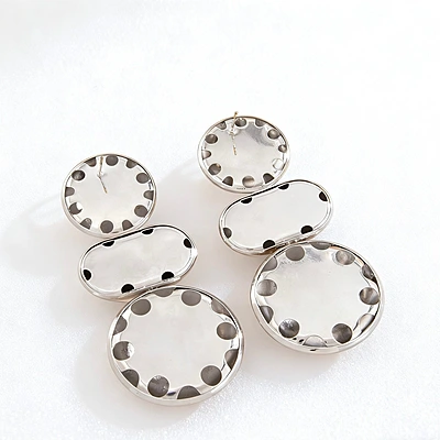 Silver Orbit Triple Bubble Earrings