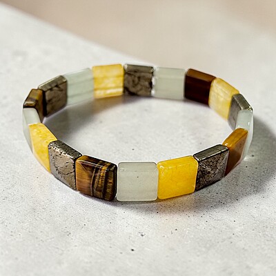 Money Magnet Pyramid Shape Natural Stone Bracelet