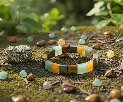 Money Magnet Pyramid Shape Natural Stone Bracelet