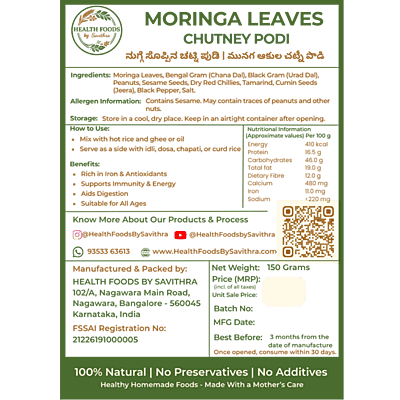 Moringa Leaves Chutney Podi (150 g)