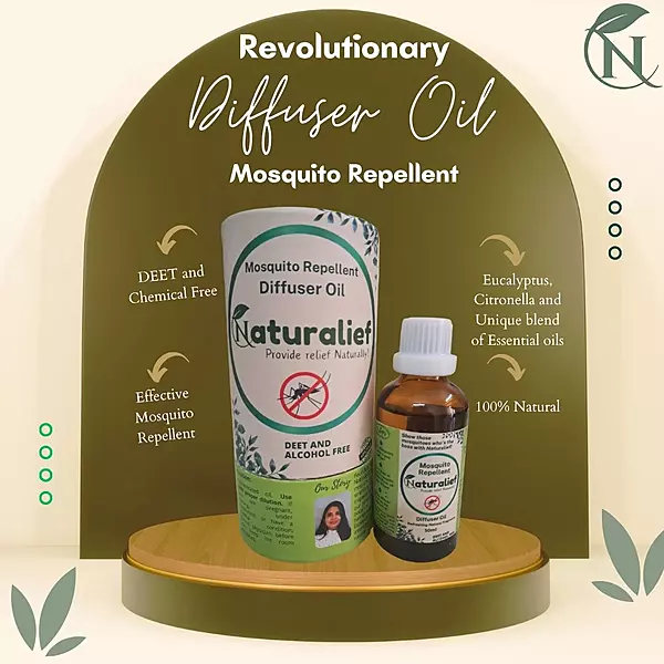Natural & Herbal Mosquito Repellent Diffuser Oil – DEET-Free, Aromatic Protection for Indoor Spaces
