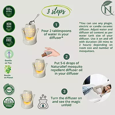 Natural & Herbal Mosquito Repellent Diffuser Oil – DEET-Free, Aromatic Protection for Indoor Spaces