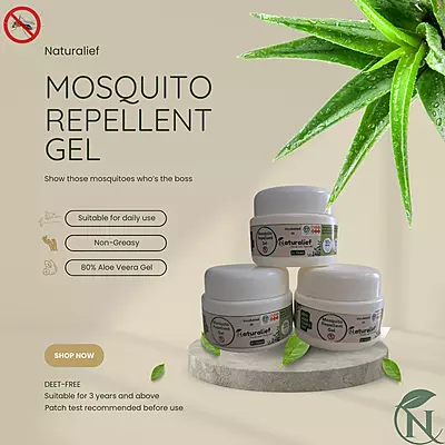 Natural Mosquito Repellent Gel – DEET-Free | Aloe Vera & Essential Oils | Herbal & Skin-Friendly