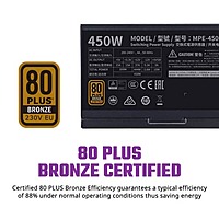Cooler Master MWE 450 V2 SMPS – 450W Power Supply 80 Plus Bronze PSU