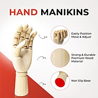 Large Wooden Right Hand Manikin 30cm (12"")