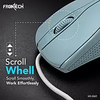 Frontech MS-0069 – Wired optical mouse with 1000 DPI, ergonomic design, and smooth tracking for precise and comfortable daily use.