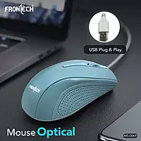 Frontech MS-0069 – Wired optical mouse with 1000 DPI, ergonomic design, and smooth tracking for precise and comfortable daily use.