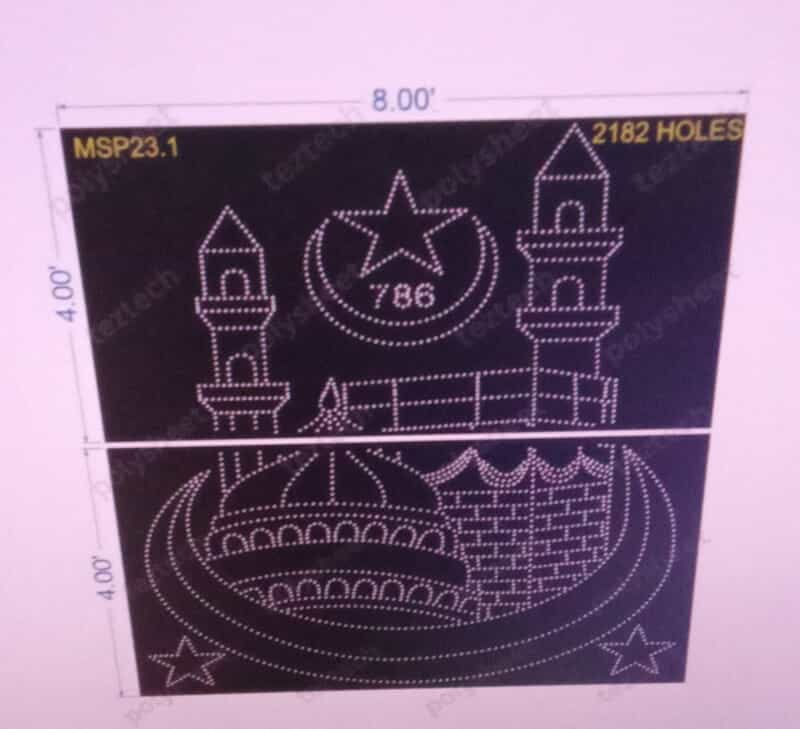 MSP23.1 MUSLIM PART 8X8 FEET 2182 HOLES 2 PARTS