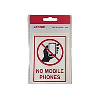 Pack of 3 No Mobile Phone Sign Self Adhesive Labels 80x110mm