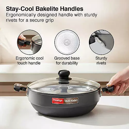 PRESTIGE HA MULTI KADAI 280 MM W/GLASS LID 30609