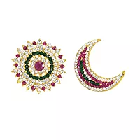 Pink with Green stone Suryapirai,Chandra pirai