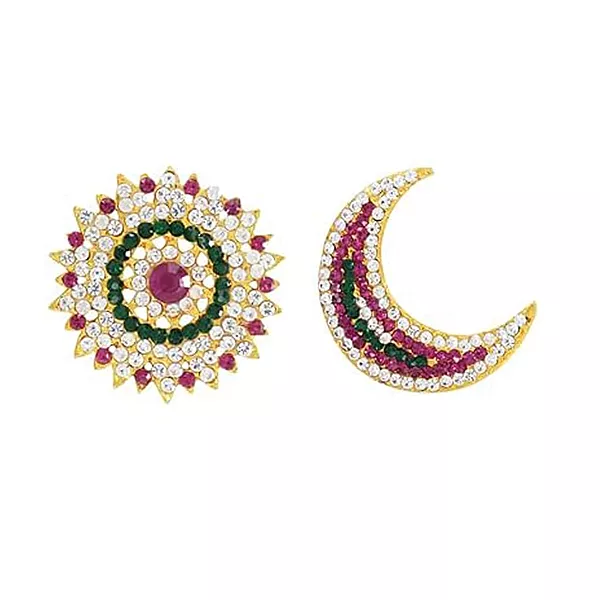 Pink with Green stone Suryapirai,Chandra pirai