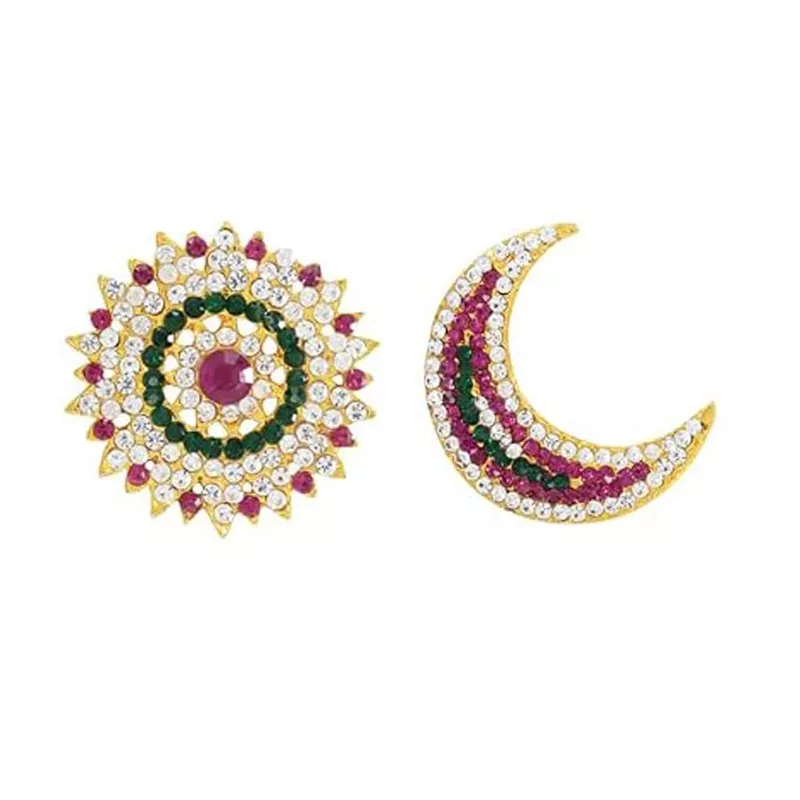 Pink with Green stone Suryapirai,Chandra pirai